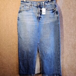 ANA A New Approach High Rise Denim Maxi Skirt Size 10 Lt Coastal Blue NWT